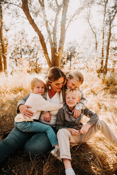 A full heart of love for this momma as her children embrace her so tightly and she gives herself permission to just hit pause on life. 