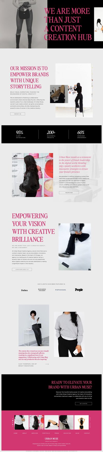 Showit website template for creative agencies