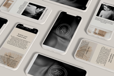 Rare Skin brand design and website design and packaging