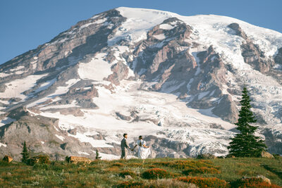 Mt. Rainier elopement at sunrise