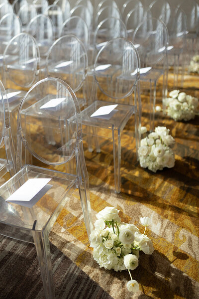 bride and groom posing during sunset