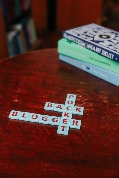 Scrabble letters spell back pocket blogger