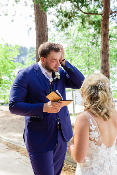 groom cries during private vow reading