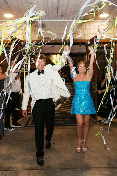 dunes club atlantic beach wedding bride and groom exit
