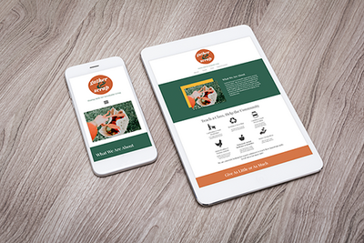 Mockup of website on a tablet and cell phone