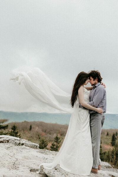 elopement photos of bride and groom on maryland mountaintop bucket list location sabrina leigh photography