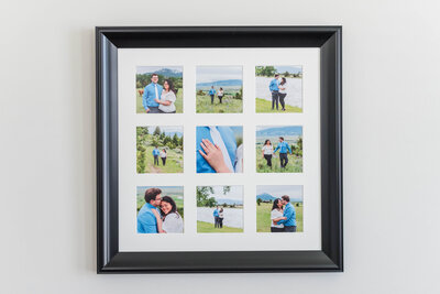 A 20x20 collage of nine photos for this couple to hang on their wall by Laramee Love Photography
