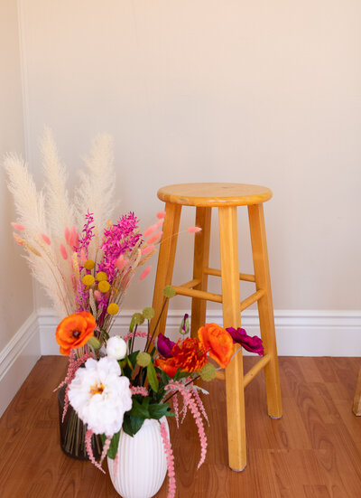 Flowers and props for a branding inspiration photoshoot.