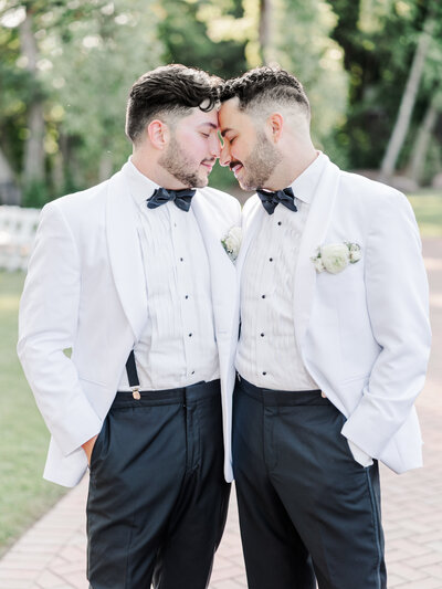 bride and groom looking into each other's eyes