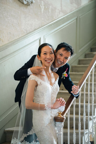 Tiffany and Maxsim on their wedding day in France