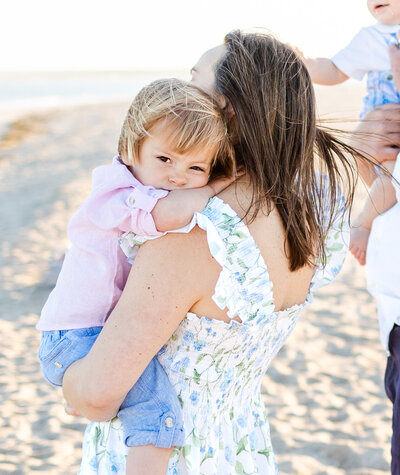 mother baby beach photos