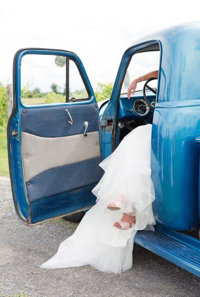 Bride and truck