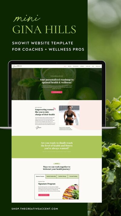 showit website template for coaches on ipad