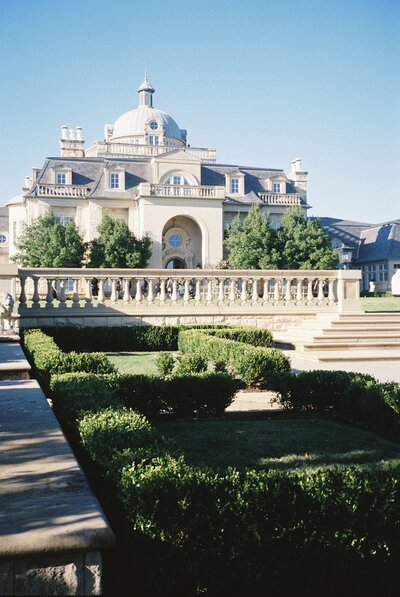 Texas luxury wedding venue exterior with romantic European-inspired architecture