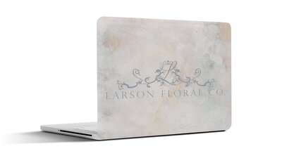 Branded laptop cover for florist mockup