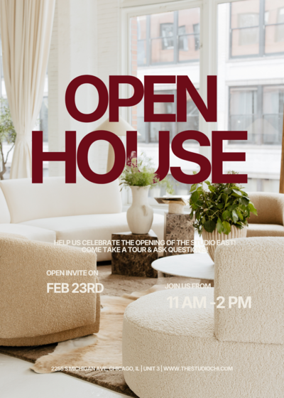 Open House flyer with the event details listed.
