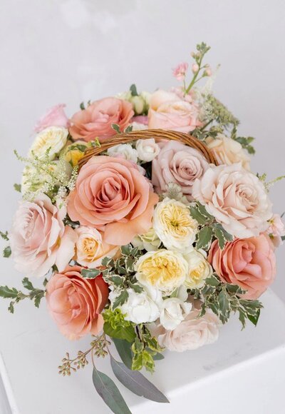 Luxury basket of blooms terracotta 3
