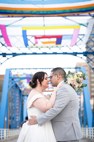 brightly colored bridal bouquet