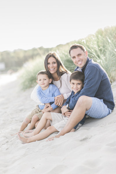 Family photo on the beach in New Jersey.