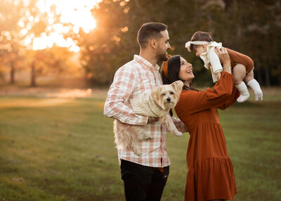 NJ family photography sunset session in park