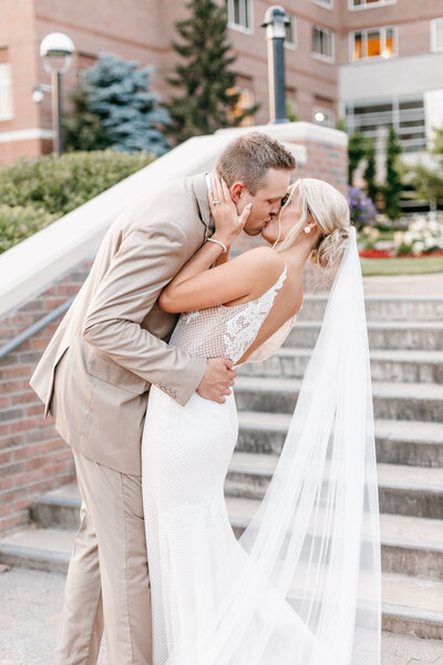 downtown courthouse wedding  photo of couple