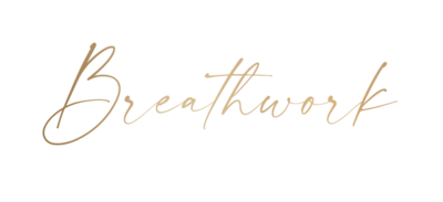 breathwork  written in brushed gold script font