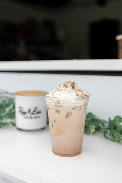 a blended coffee beverage from the Rose and Lois coffee truck