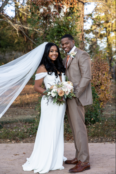 Imani and Jordan Middlebrooks bride and groom portraits.