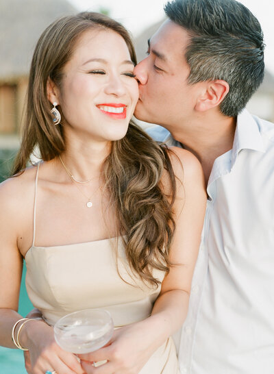 Couple Elegant smiling to the camera South of France Wedding