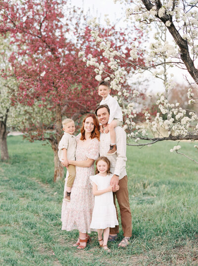 Family in Spring Blooms