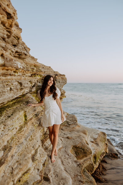 San Diego Senior Photo Shoot at Sunset cliffs point loma PLNU  graduation beach ocean cliffs senior photography san diego senior portrait photographer - PLNU SDSU UCSD USD