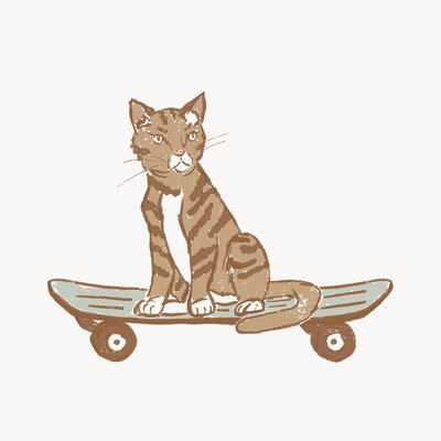 Skateboard_Cat_Mint+Brown
