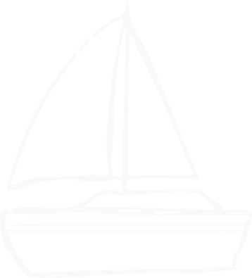 White Icon Drawing of Sailboat