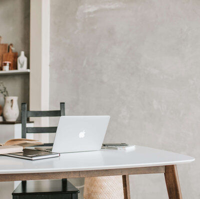 Laptop at table
