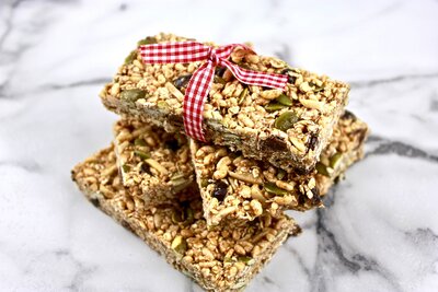 Chocolate chip energy bars for healthy preconception and pregnancy snacks.