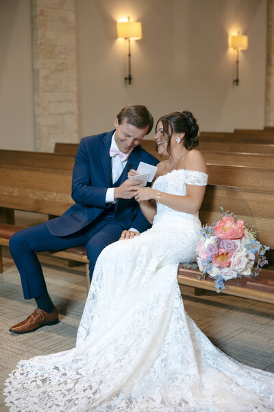 bride and groom private vows in dallas wedding