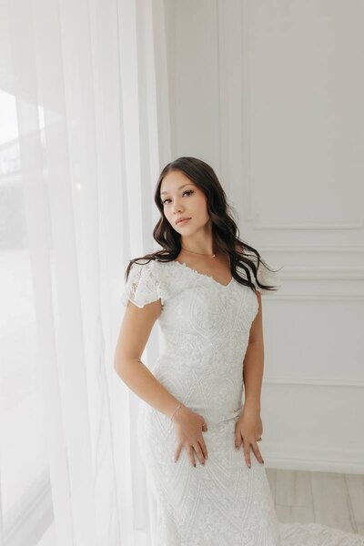 Paris Flutter Sleeve V-Neck 2