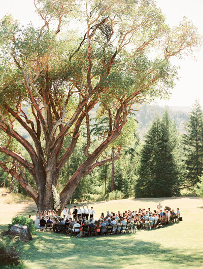 outdoor summer wedding ceremony in oregon