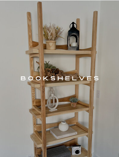 ash bookshelf with unique, open design