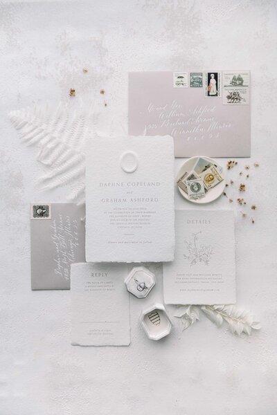 White Minimalist Wedding Stationery