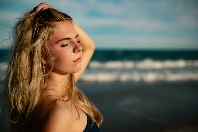 senior session at the beach