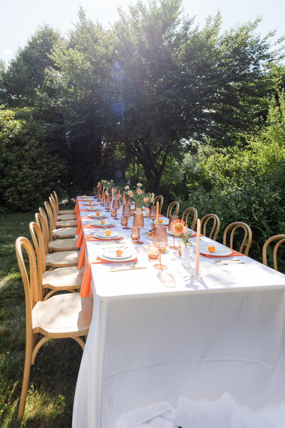 a photograph of a reception space for a wedding.