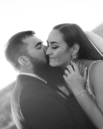 Bride and groom enjoying their elopement with stunning Montana