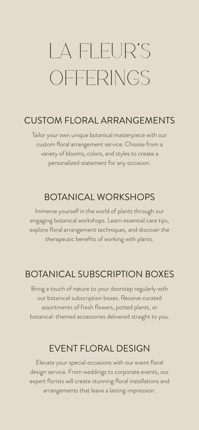 La Fleur Botanical Boutique Mobile Mockup Services
