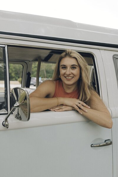 cristina pelino poses for brand phtoos