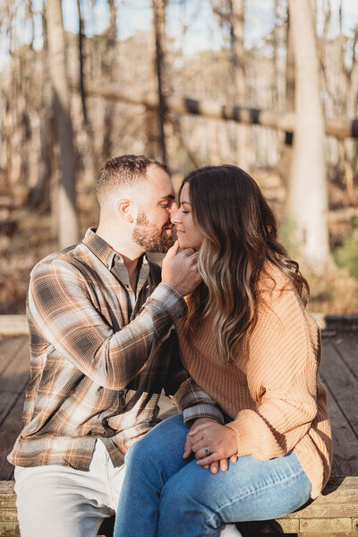 Engaged Couple kissing
