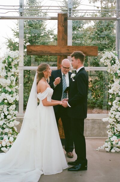 bride and groom beach sunset portrait