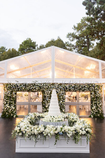 Tall Brides Cake Tented Wedding Jackson Southard Events