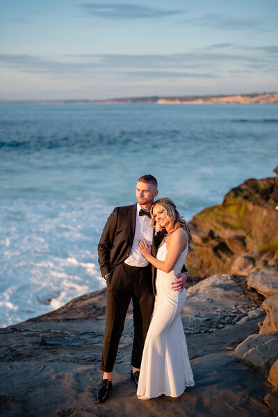 Bride and Groom portrait at their ceremony location at Twin Oaks Garden Estate