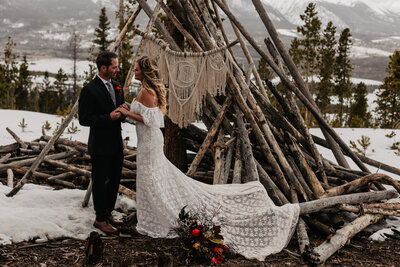 Wedding ceremony at Sapphire Point for an elopement in Colorado
